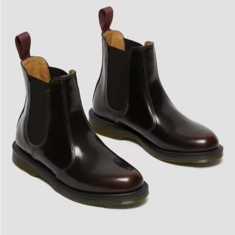 Dr Martens Chelsea boot, patent cherry red, mint condition, wore once, size 8